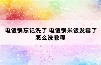 电饭锅忘记洗了 电饭锅米饭发霉了怎么洗教程